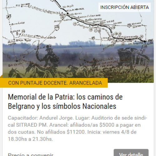 Capacitación: Memorial de la Patria: los caminos de Belgrano y los símbolos Nacionales